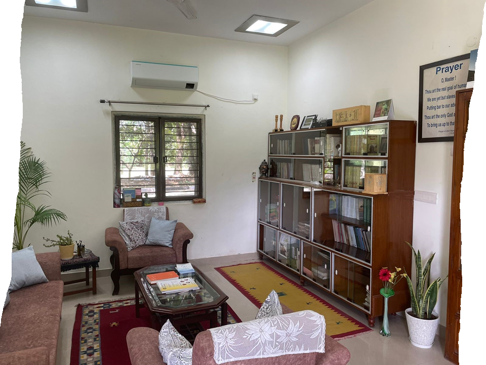 A library at heartfulness meditation center in gurugram